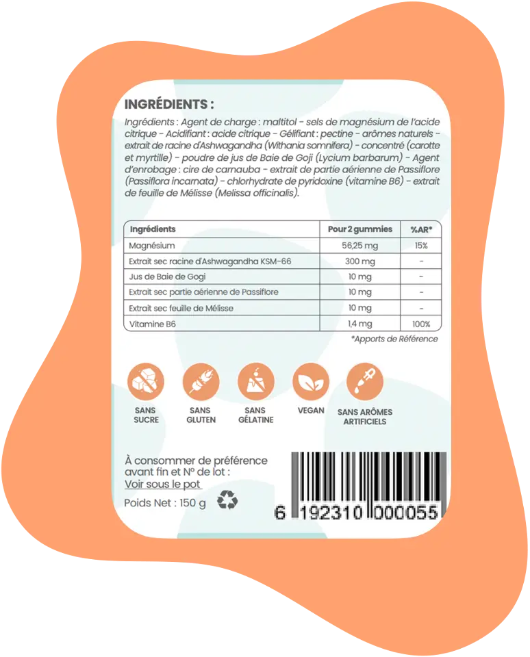 Gummies Détente Anti-Stress | Gummies Relaxation & Bien-ÊtreSans Sucre - Les Essentielles Lab