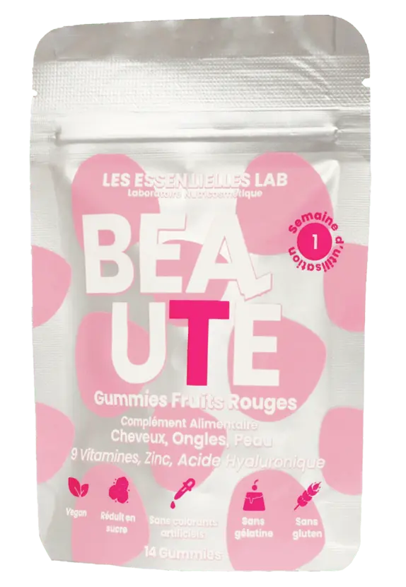 Gummies Beauté Mini pour Cheveux, Ongles et Peau  | Complément Alimentaire Sans Sucre - Les Essentielles Lab