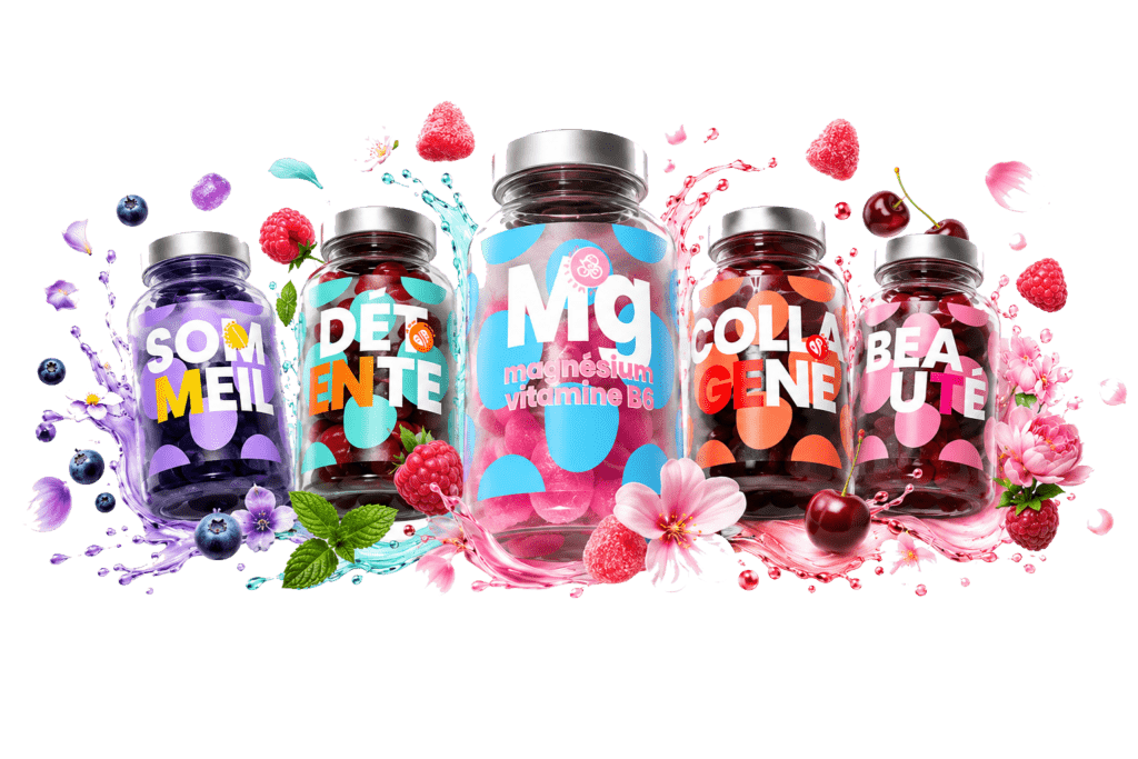 Routine gummies bien-être Les Essentielles Lab — compléments alimentaires vegan sans sucre